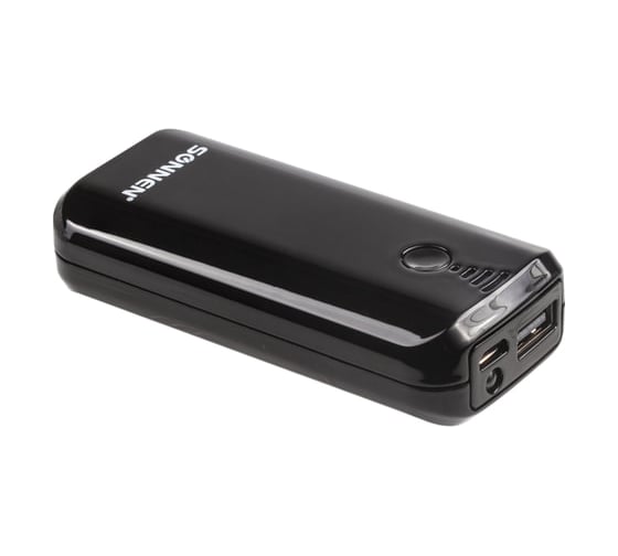Внешний аккумулятор SONNEN POWERBANK V218, 5000 mAh, литий-ионный, черный, 262752