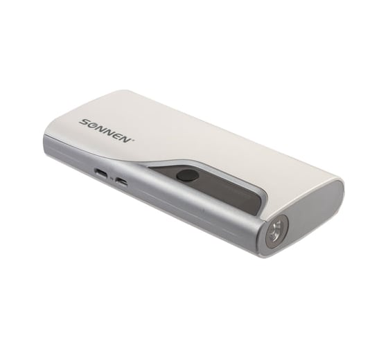 Внешний аккумулятор SONNEN POWERBANK V15S, 10000 mAh, 2 USB, литий-ионный, LED-дисплей, фонарик, 262756 1