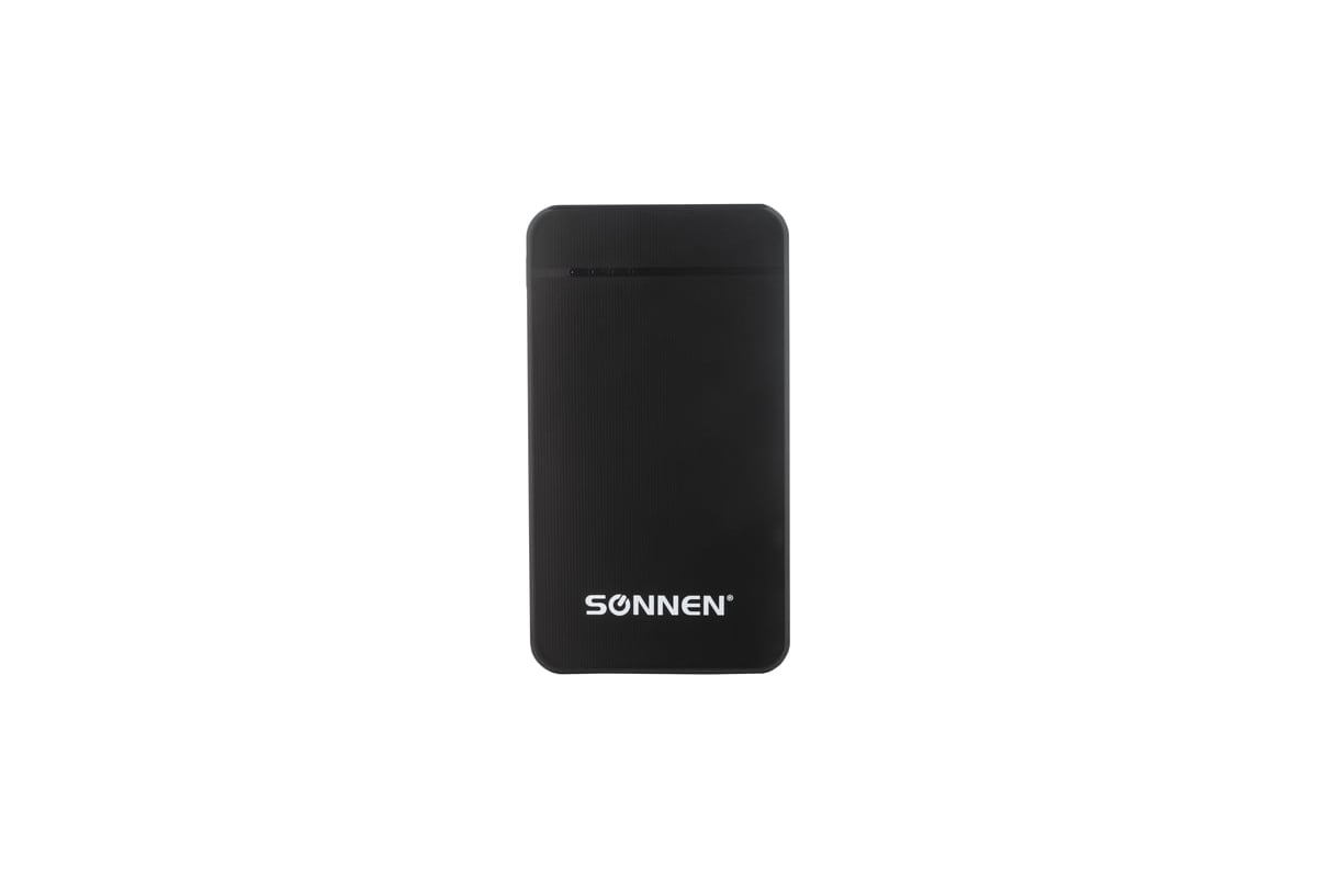 Внешний аккумулятор SONNEN POWERBANK V3801, 4000 mAh, литий-полимерный,  черный, 262751 - выгодная цена, отзывы, характеристики, фото - купить в  Москве и РФ