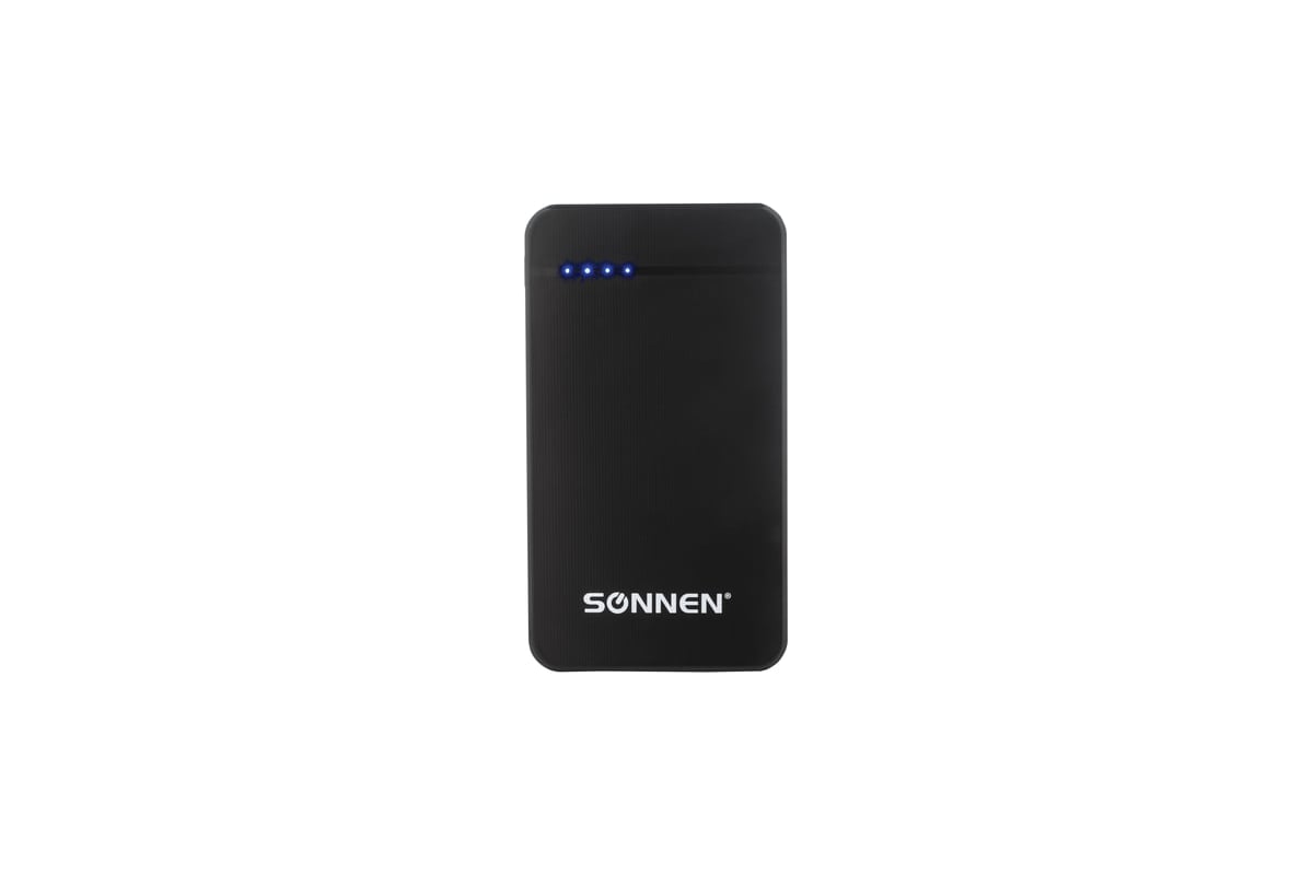 Внешний аккумулятор SONNEN POWERBANK V3801, 4000 mAh, литий-полимерный,  черный, 262751 - выгодная цена, отзывы, характеристики, фото - купить в  Москве и РФ