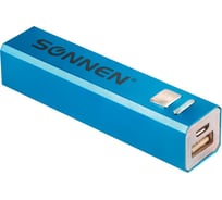 Внешний аккумулятор SONNEN POWERBANK V61С, 2600 mAh, литий-ионный, синий, алюминиевый, 262747