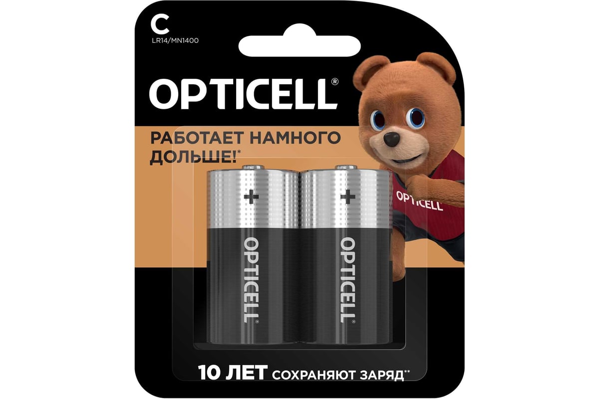 Батарейки OPTICELL С 2шт 5051004 - выгодная цена, отзывы, характеристики,  фото - купить в Москве и РФ