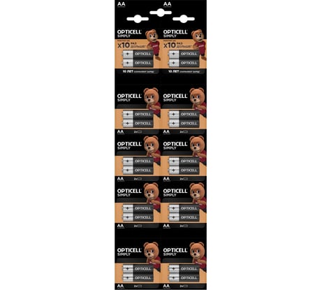 Батарейка OPTICELL AA 2x10шт отр.наб HBDC 6050001