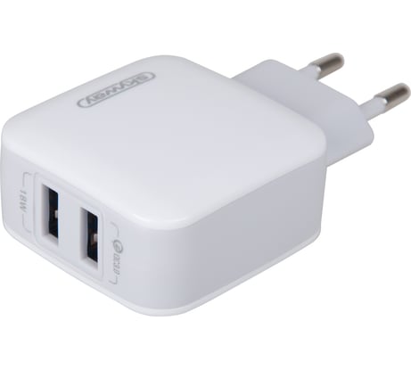 Сетевое зарядное устройство SKYWAY 220v 18w usbx2 (qc) белый S04602003