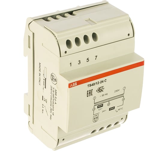 Трансформатор безопасности ABB TS40/12-24C разделительный 2CSM401043R0811 1