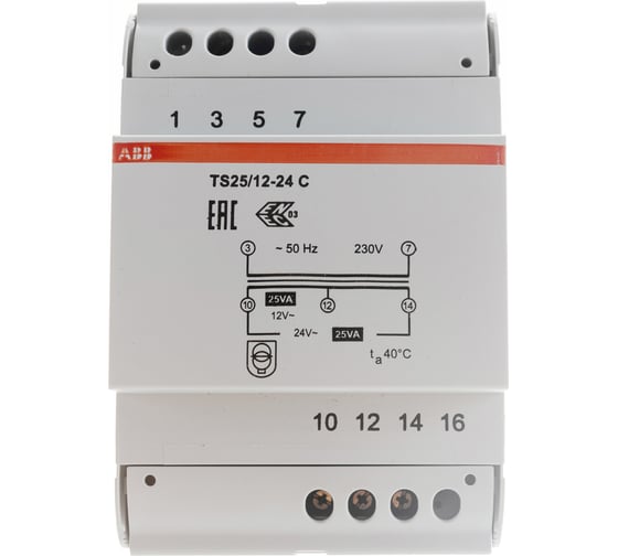 Трансформатор безопасности ABB TS25/12-24C разделительный 2CSM251043R0811
