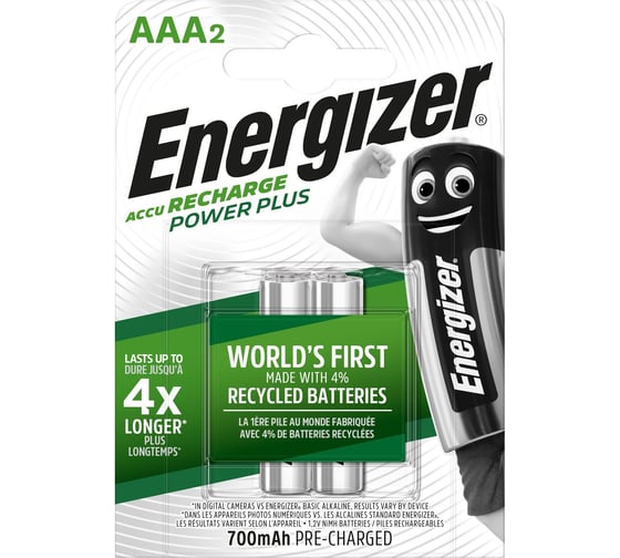 Батарейка Energizer Power Plus NH12/AAA 700 2 шт/бл Pre-Ch E300626500
