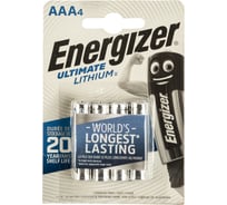Батарейка Energizer Ultimate Lithium E92/AAA 4 шт/бл 639171