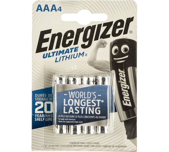 Батарейка Energizer Ultimate Lithium E92/AAA 4 шт/бл 639171