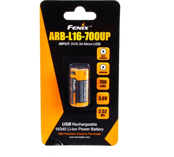 Аккумулятор Fenix Li-ion  ARB-L16-700UP 16340USB 3532