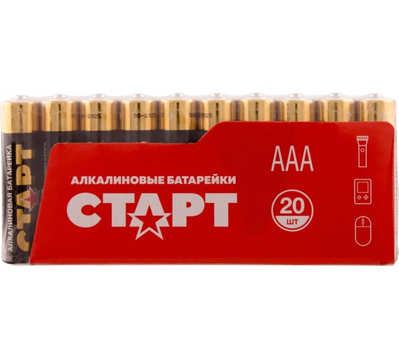 Алкалиновые батарейки СТАРТ LR03 ААA - 20 шт. LR03-B20 40/720 LR03-B20 40/720 16036158