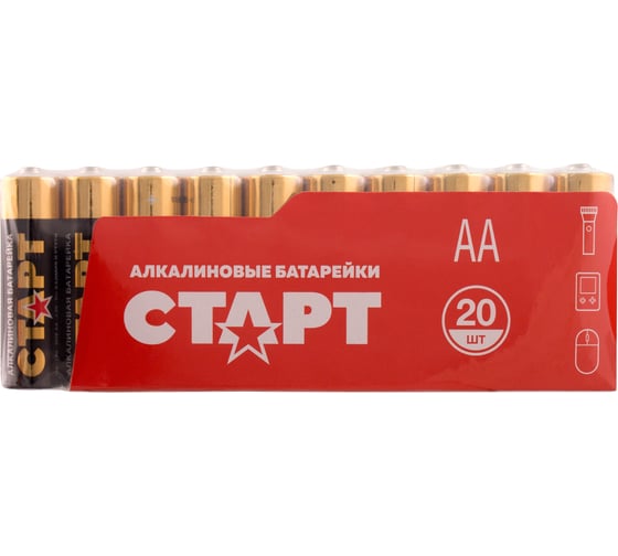 Алкалиновые батарейки 20 шт СТАРТ LR6-B20 40/720