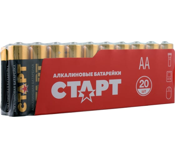 Алкалиновые батарейки 20 шт СТАРТ LR6-B20 40/720