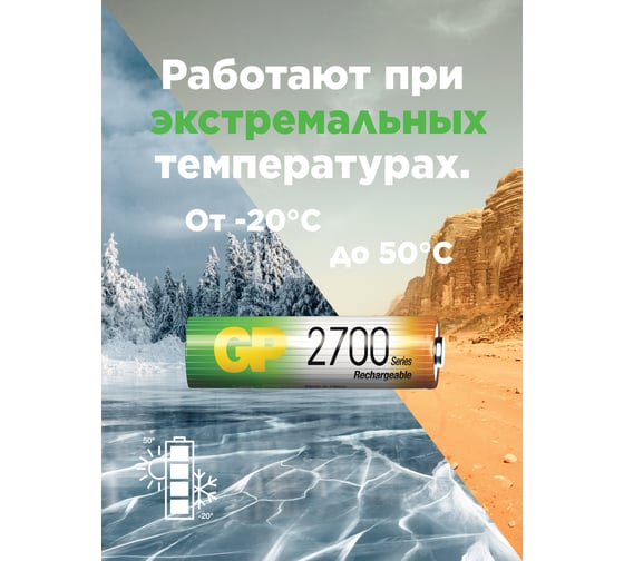 Перезаряжаемые аккумуляторы GP 270AAHC AA 4шт зарядное устр с USB кабелем 270AAHC/MHSPBA-2CR4 GP 270AAHC/MHSPBA-2CR4