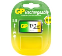 Перезаряжаемые аккумуляторы GP 17R8H 9V Крона, емкость 170 мАч - 1 шт. в блистере 17R8H-2CRU 16036167