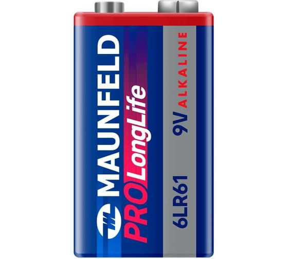Батарейки MAUNFELD pro long life alkaline 9v(6lr61), блистер 1 шт MB9-BL1