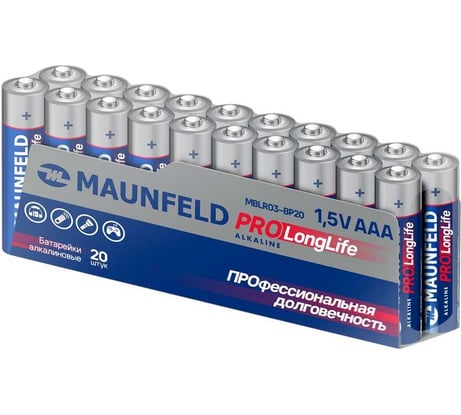 Батарейки MAUNFELD pro long life alkaline ааа(lr03), упаковка 20 шт MBLR03-PB20