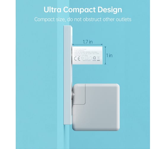 Сетевое зарядное устройство Choetech USB-C PD 20Вт, цвет белый Q5004-V5-EU-WH