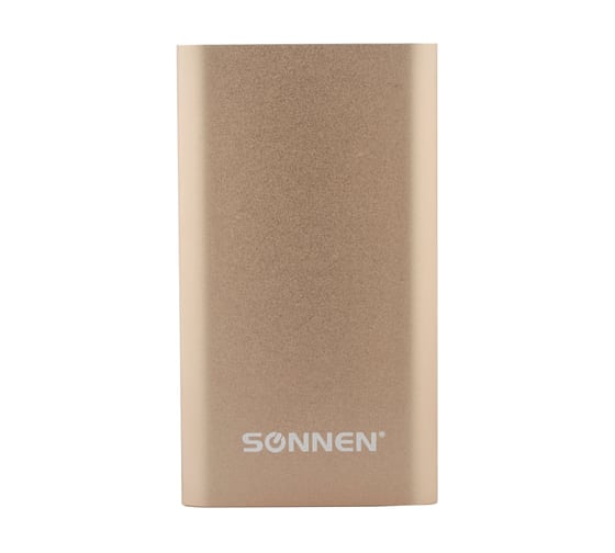 Внешний аккумулятор SONNEN POWERBANK V311, 4000 mAh, литий-полимерный, золотистый, алюминиевый 262750