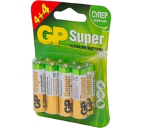 Алкалиновые батарейки GP Super Alkaline 15А АA - 8 шт. 15A4/4LNT-2CR8