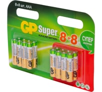 Алкалиновые батарейки GP Super Alkaline 24А ААA - 16 шт. 24A8/8-2CRD16