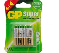 Алкалиновые батарейки GP Super Alkaline 24А ААA - 8 шт. 24A4/4LNT-2CR8