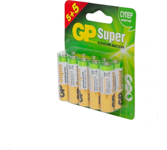 Алкалиновые батарейки GP Super Alkaline 15А АA - 10 шт. GP 15A5/5-2CR10