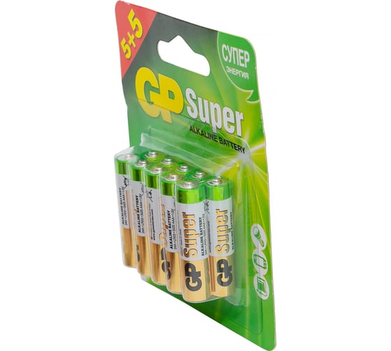 Алкалиновые батарейки GP Super Alkaline 24А ААA - 5+5 шт. 24A5/5-2CR10