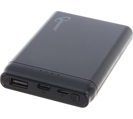 Портативный аккумулятор Gembird 5000мА/ч,USB, type-c, 2.1A, черный GPB-100