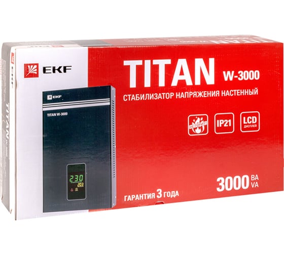 Настенный стабилизатор напряжения EKF TITAN W-3000 PROxima stab-w-3000