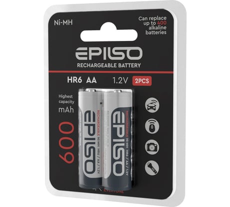 Никель-металл-гидридный аккумулятор Epilso (nimh)hr6/aa 600mah 2bc 1.2v EPB-HR6-0.6