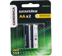 Батарейка GENERICA щелочная, alkaline, lr06/aa (2шт/блистер) ABT-LR06-ST-L02-G