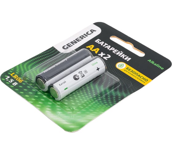 Батарейка GENERICA щелочная, alkaline, lr06/aa (2шт/блистер) ABT-LR06-ST-L02-G