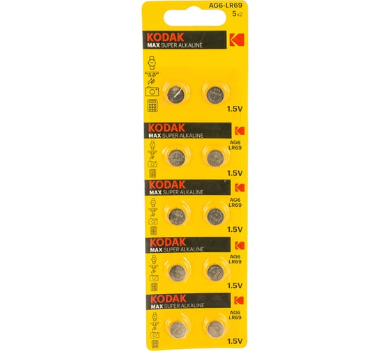 Часовая батарейка Kodak AG6 370 LR920, LR69 KAG610 Б0044711