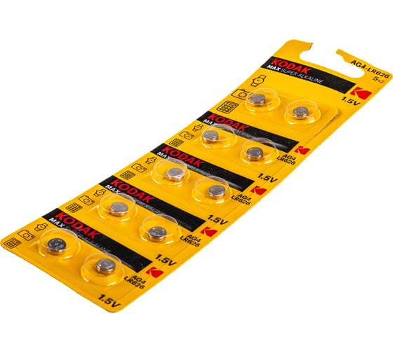 Батарейки KODAK AG4 377 LR626, LR66 KAG4-10 MAX Button Cell, Б0044709