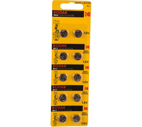 Часовая батарейка Kodak AG10 389 LR1130, LR54 KAG1010 Б0044715