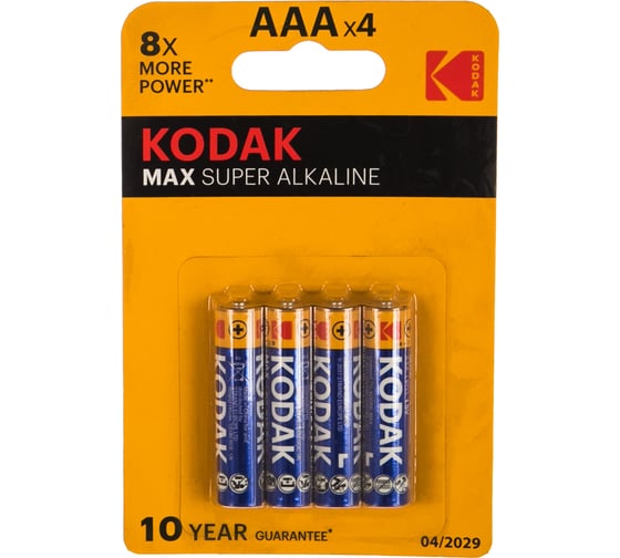 Щелочная батарейка Kodak MAX LR034BL K3A4 Б0005124 1