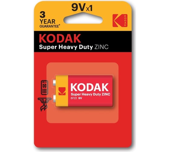 Солевая батарейка Kodak 6F221BL EXTRA HEAVY DUTY K9VHZ1B Б0005137