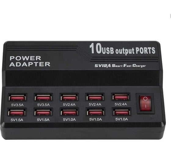 Зарядное устройство PALMEXX на 10USB портов, 5V-12A PX/PA-10USB-12A