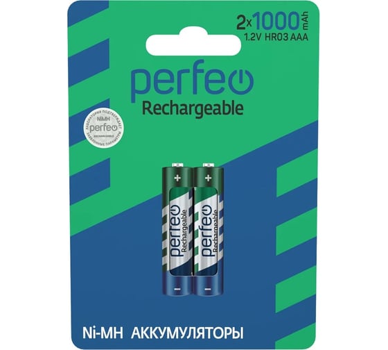 Аккумулятор PERFEO AAA1000mAh 2 шт блистер 30 006 109 - выгодная цена, отзывы, характеристики, фото - купить в Москве и РФ