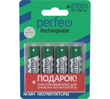 Аккумулятор PERFEO AA2700mAh 4 шт блистер бокс 30 009 110