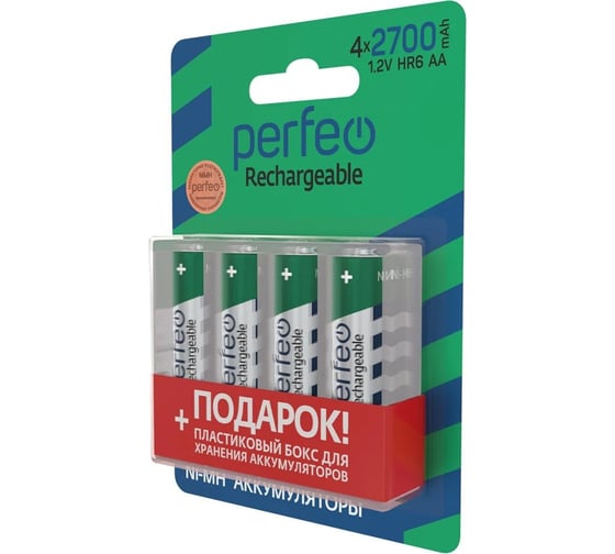 Аккумулятор PERFEO AA2700mAh 4 шт блистер бокс 30 009 110