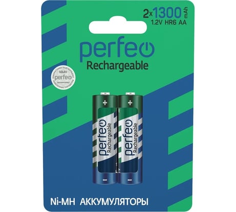 Аккумулятор PERFEO AA1300mAh 2 шт блистер 30 007 013