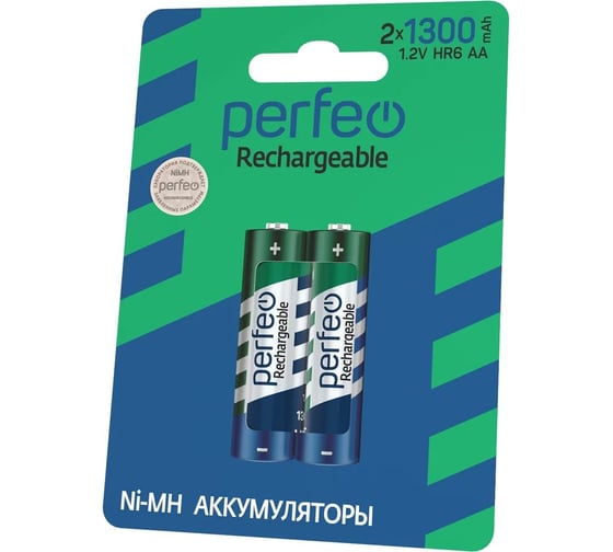 Аккумулятор PERFEO AA1300mAh 2 шт блистер 30 007 013