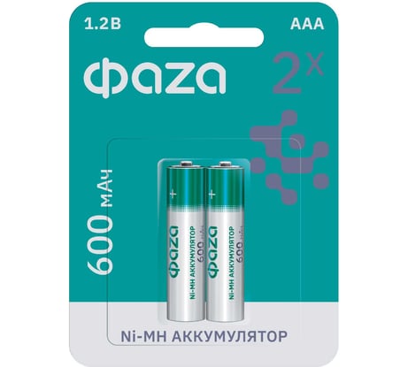 Аккумулятор ФАZА размера AA/HR6 1.2В 600мАч Ni-Cd S-2 (уп.2шт) 5007734