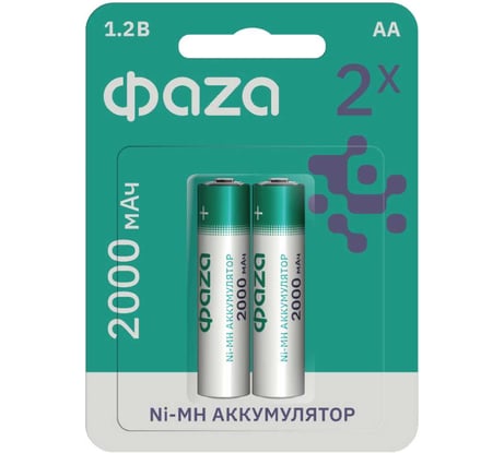 Аккумулятор ФАZА размера AA/HR6 1.2В 2000мАч Ni-MH BL-2 5002975