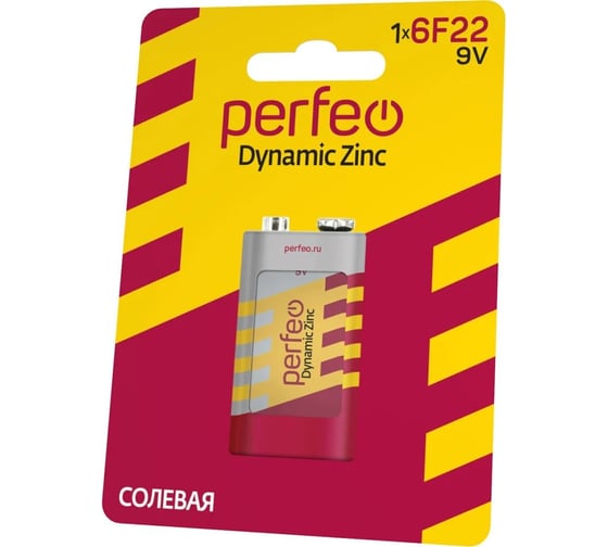 Батарейка PERFEO 6F22 1 шт блистер 30 009 802