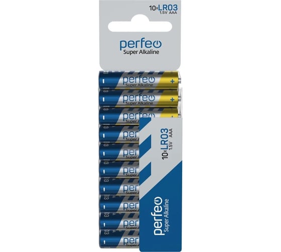 Алкалиновая батарейка PERFEO LR03 10 шт в пленке 30 008 802