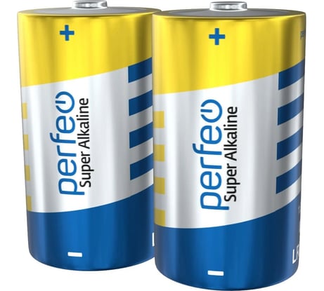 Алкалиновая батарейка PERFEO LR20 2 шт в пленке 30 010 617