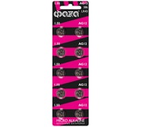 Батарейка ФАZА Элемент питания алкалиновый "таблетка" LR43/LR1142/AG12/G12 1.5В BL-10 (уп.10шт) 5002791